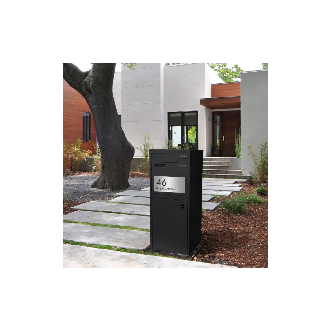 316 Marine Grade Brushed Stainless Steel Address Plate 300 x 140mm - Laser Cut