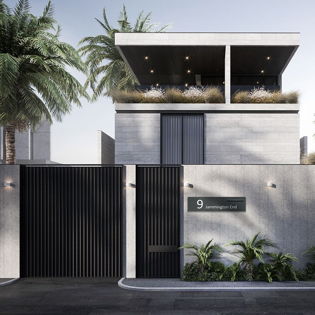 Basalt Powder-Coated Aluminium Letterbox Faceplate 1200 x 300 - 340 Slot