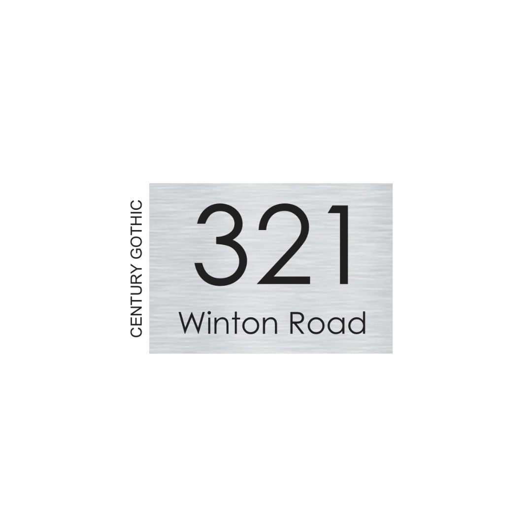 316 Marine Grade Brushed Stainless Steel Address Plate 200 x 140mm - Laser Cut