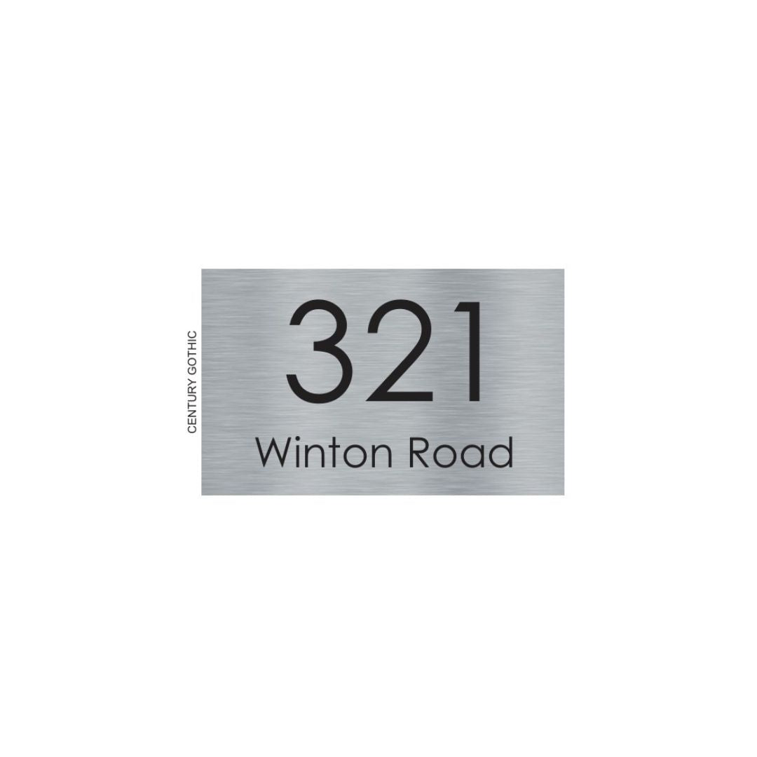 316 Marine Grade Brushed Stainless Steel Address Plate 400 x 250mm - Laser Etched