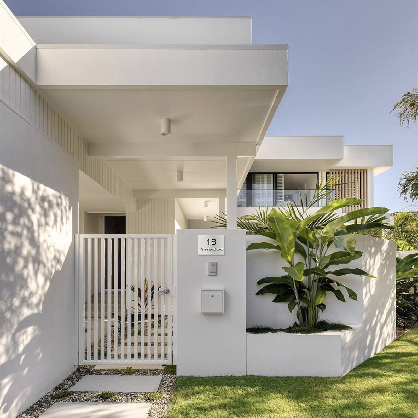 316 Marine Grade Brushed Stainless Steel Address Plate 390 x 220 - Laser Etched