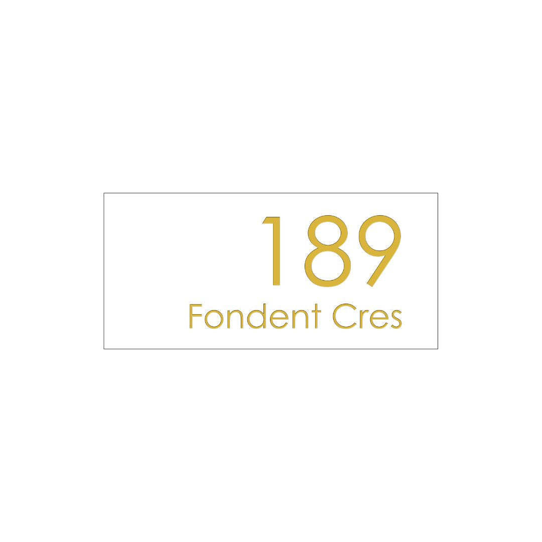 White Traffolyte Address Sign with Vinyl Text - 300 x 140mm