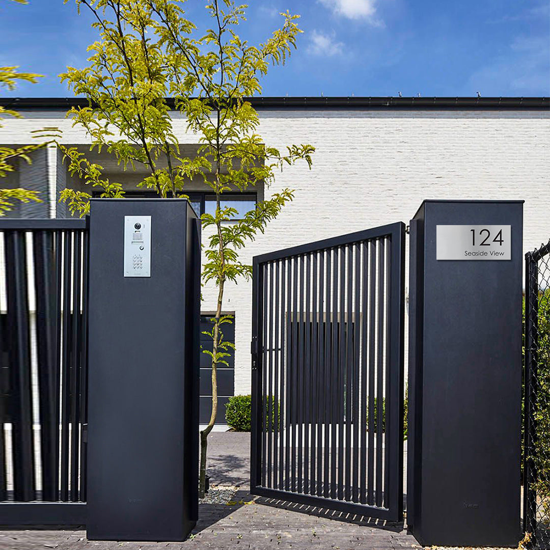 316 Marine Grade Brushed Stainless Steel Address Plate 300 x 140mm - Laser Etched