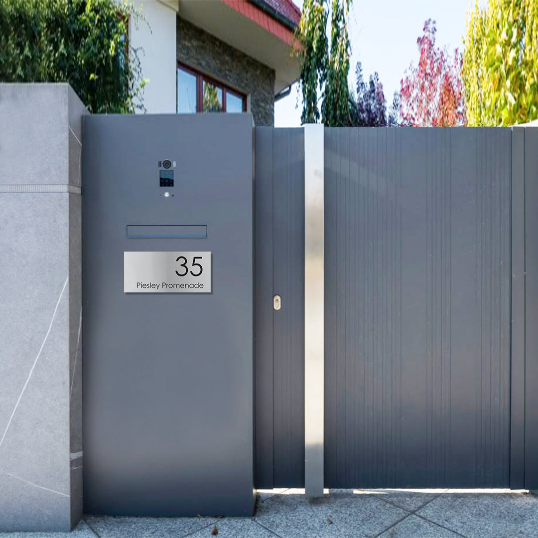 316 Marine Grade Brushed Stainless Steel Address Plate 300 x 140mm - Laser Etched