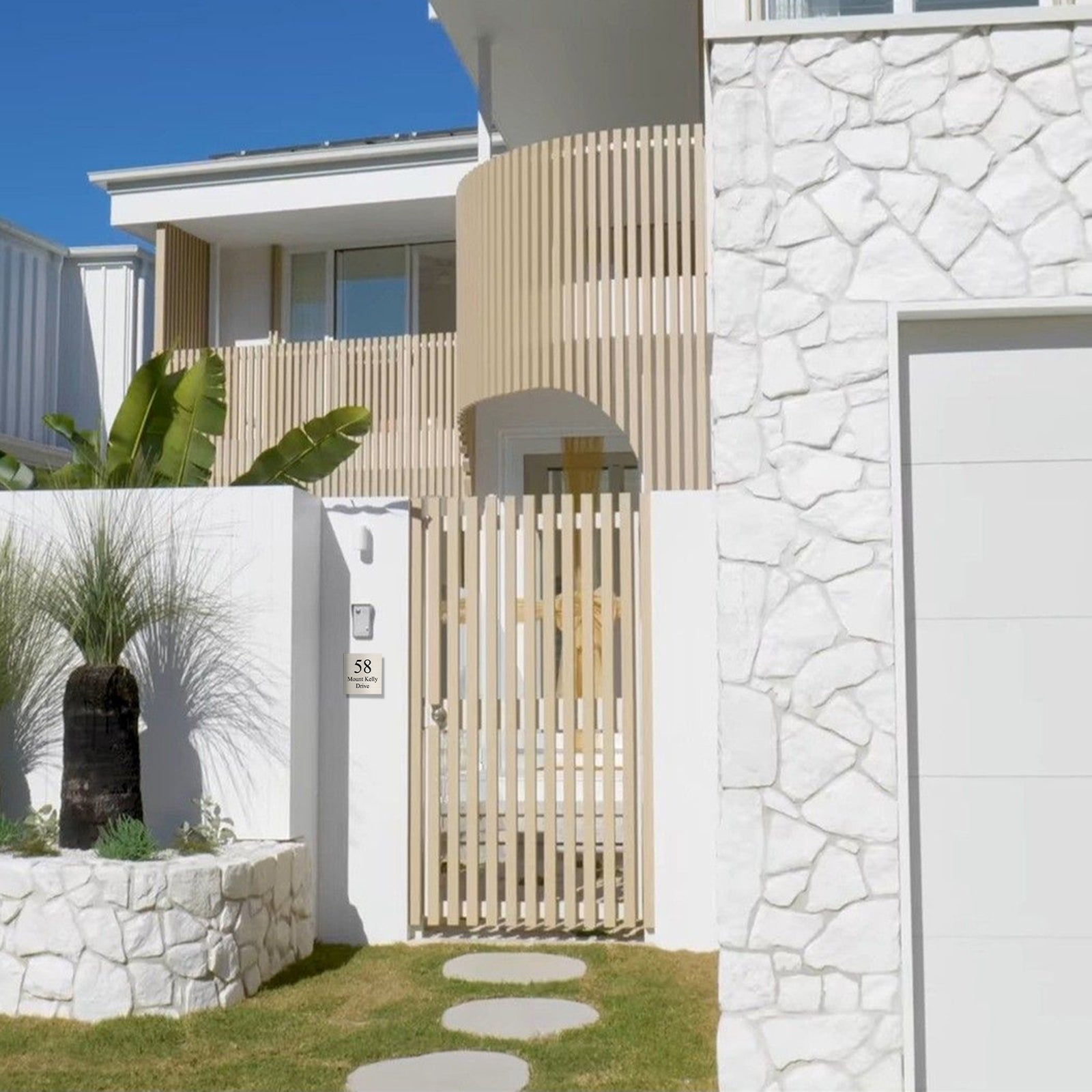 316 Marine Grade Brushed Stainless Steel Address Plate 300 x 300 - Laser Cut