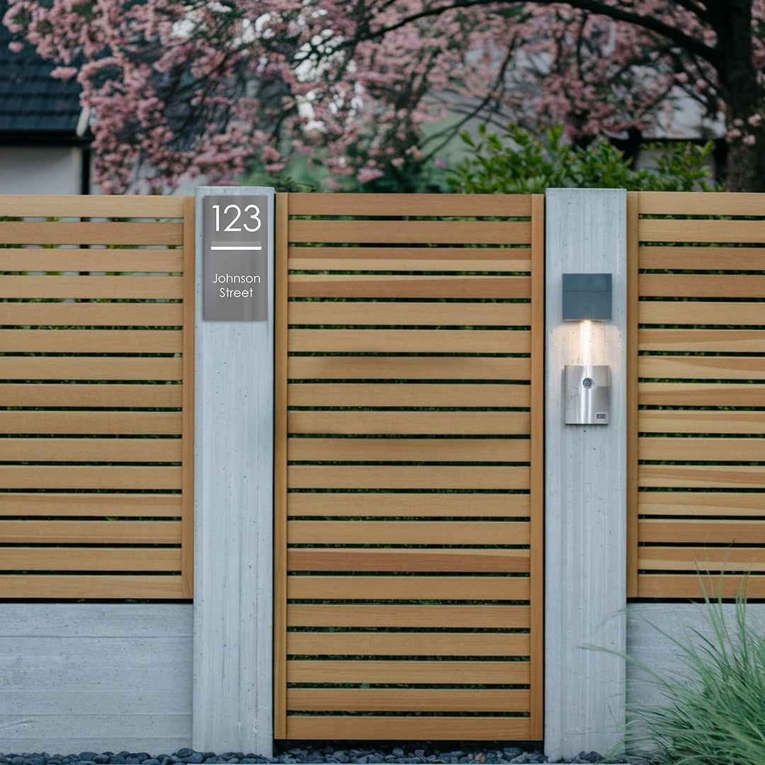 Basalt Powder-Coated Aluminium Letterbox Faceplate 300 x 600 with 240 Slot