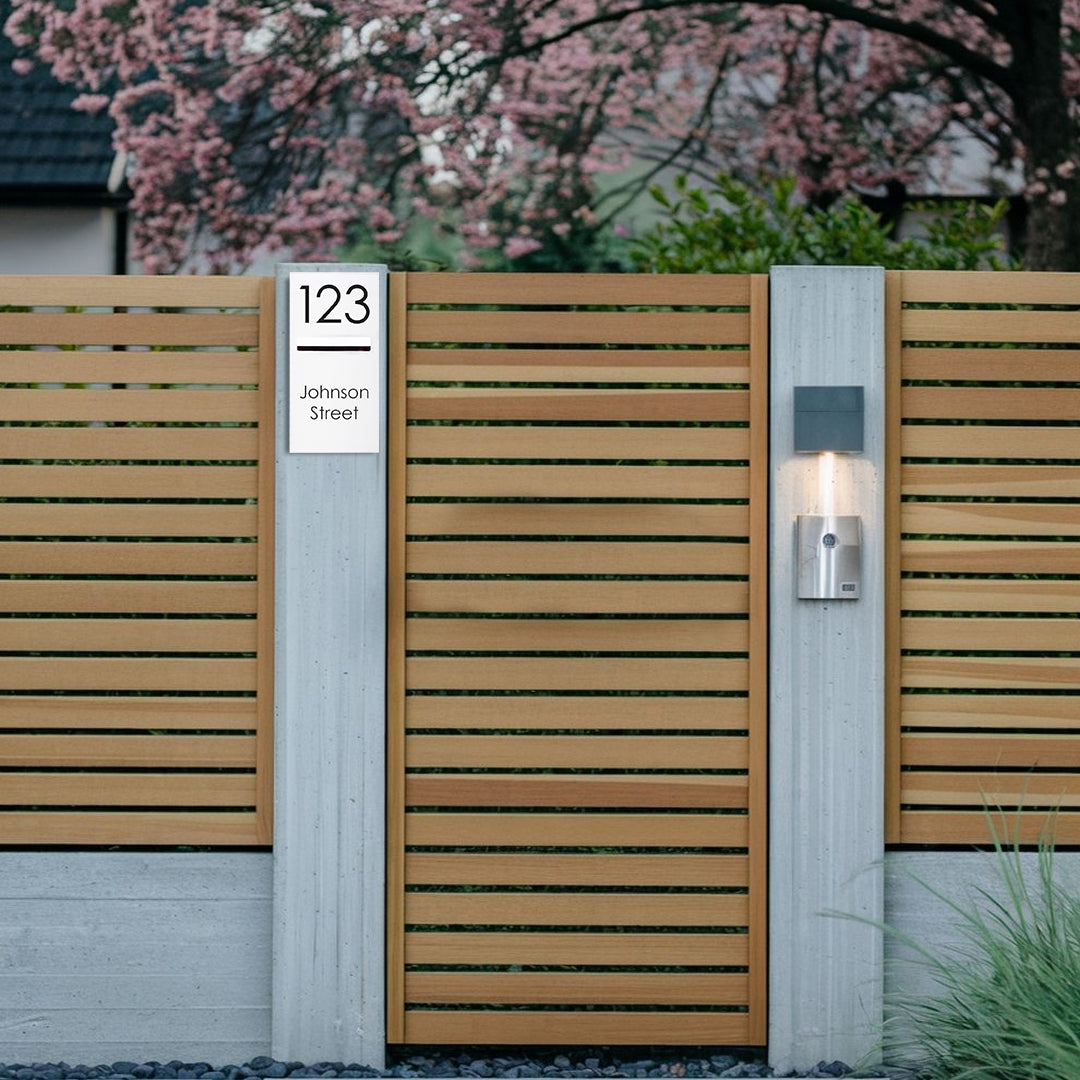 Surfmist Powder-Coated Aluminium Letterbox Faceplate 300 x 600 with 240 Slot