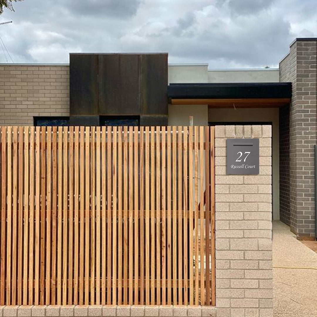 Basalt Powder-Coated Aluminium Letterbox Faceplate 390 x 430mm - 240 Slot