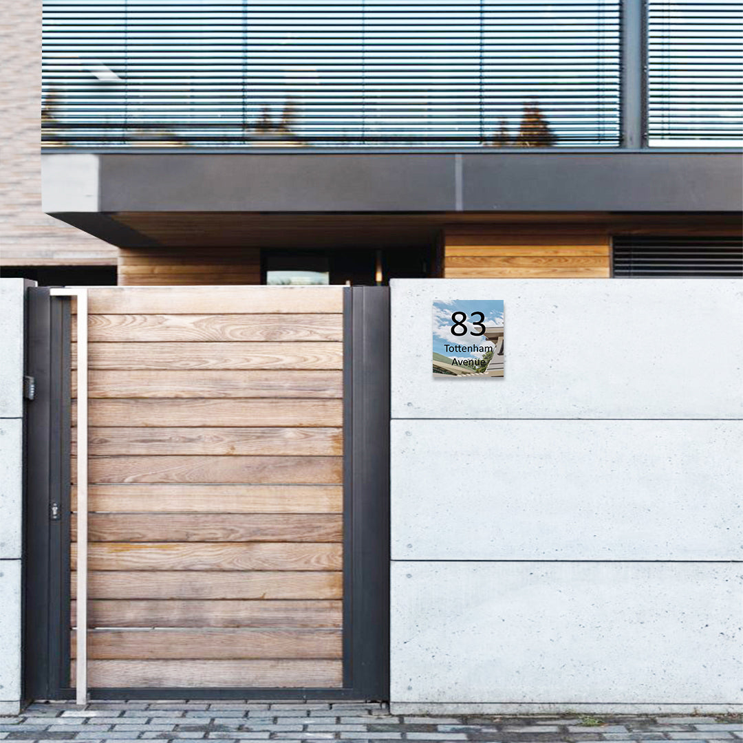 Marine Grade Mirror Polished Stainless Steel Address Sign 390 x 430 (Laser Cut)