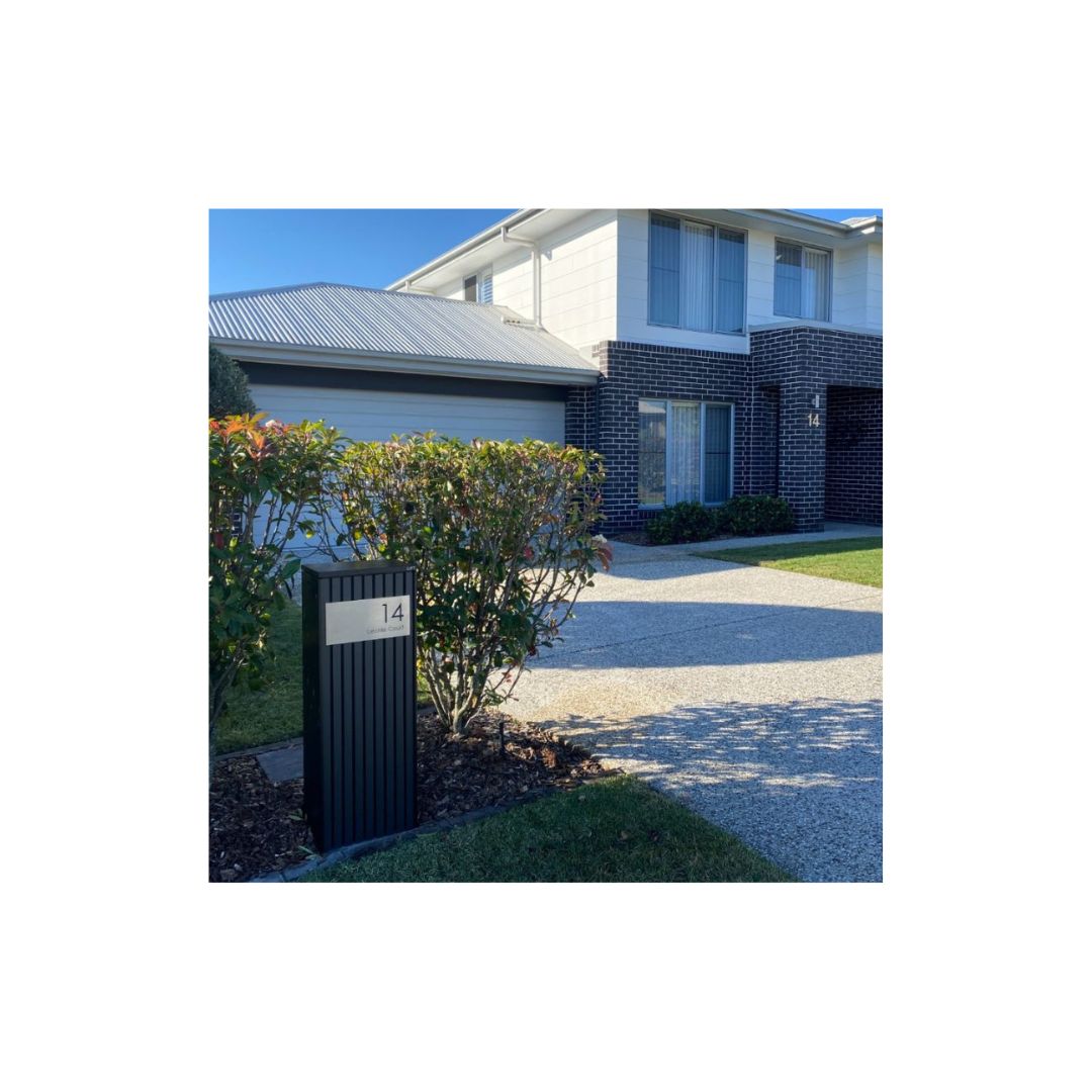 316 Marine Grade Brushed Stainless Steel Address Plate 300 x 140mm - Laser Cut