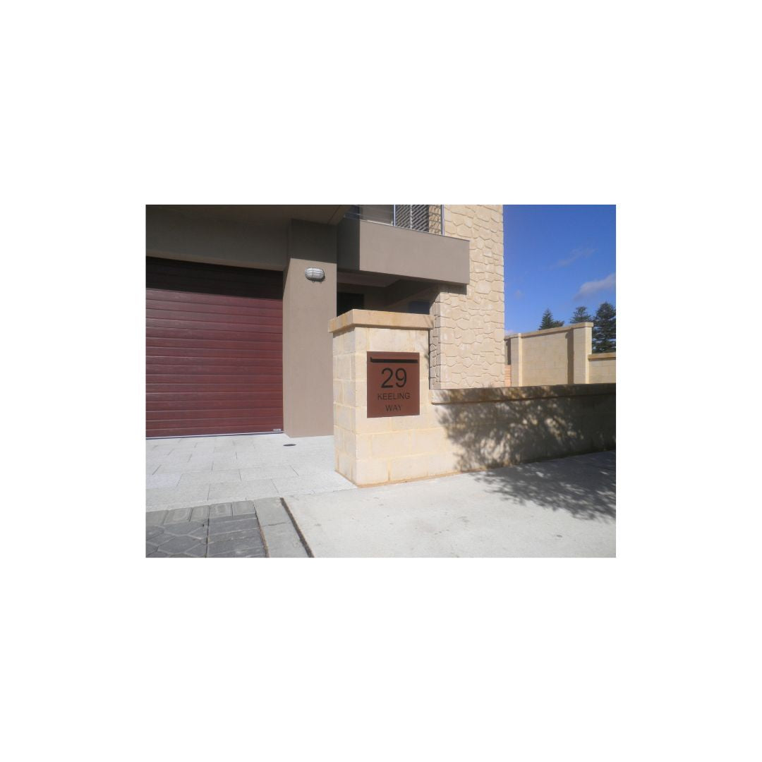 Corten Powder-Coated Aluminium Letterbox Faceplate 390 x 430mm - 340 Slot