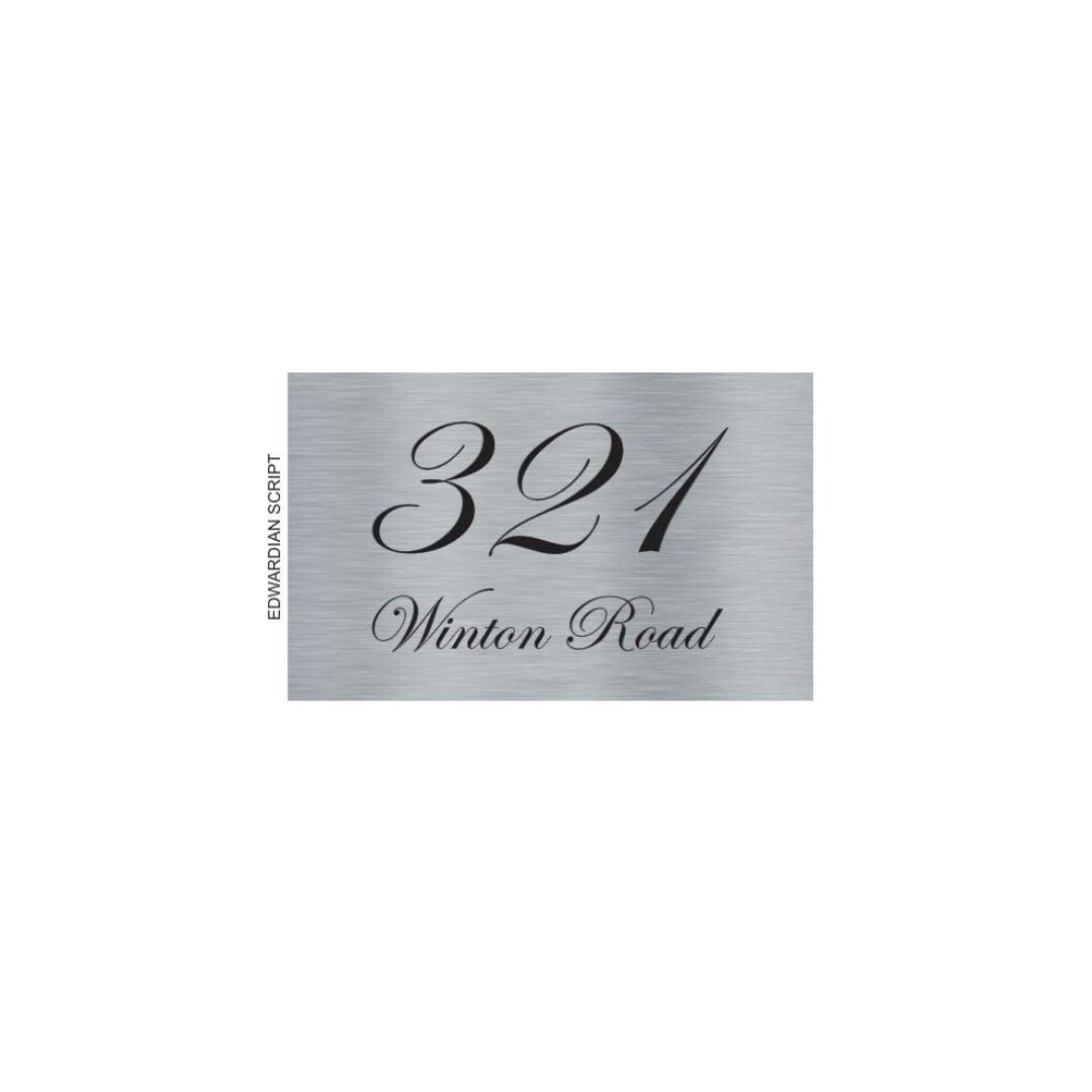316 Marine Grade Brushed Stainless Steel Address Plate 400 x 250mm - Laser Etched