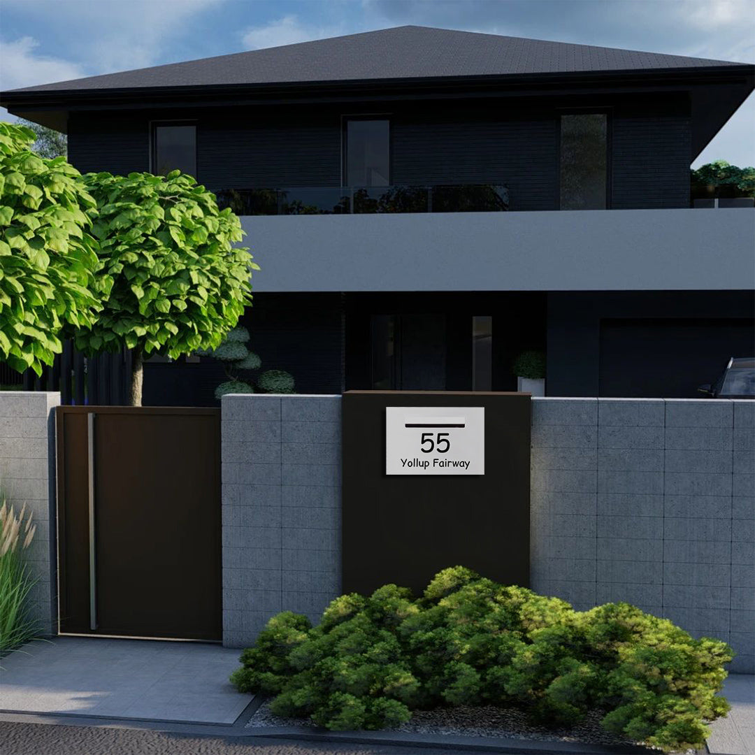 Surfmist Powder-Coated Aluminium Letterbox Faceplate 400 x 280mm - 240 Slot