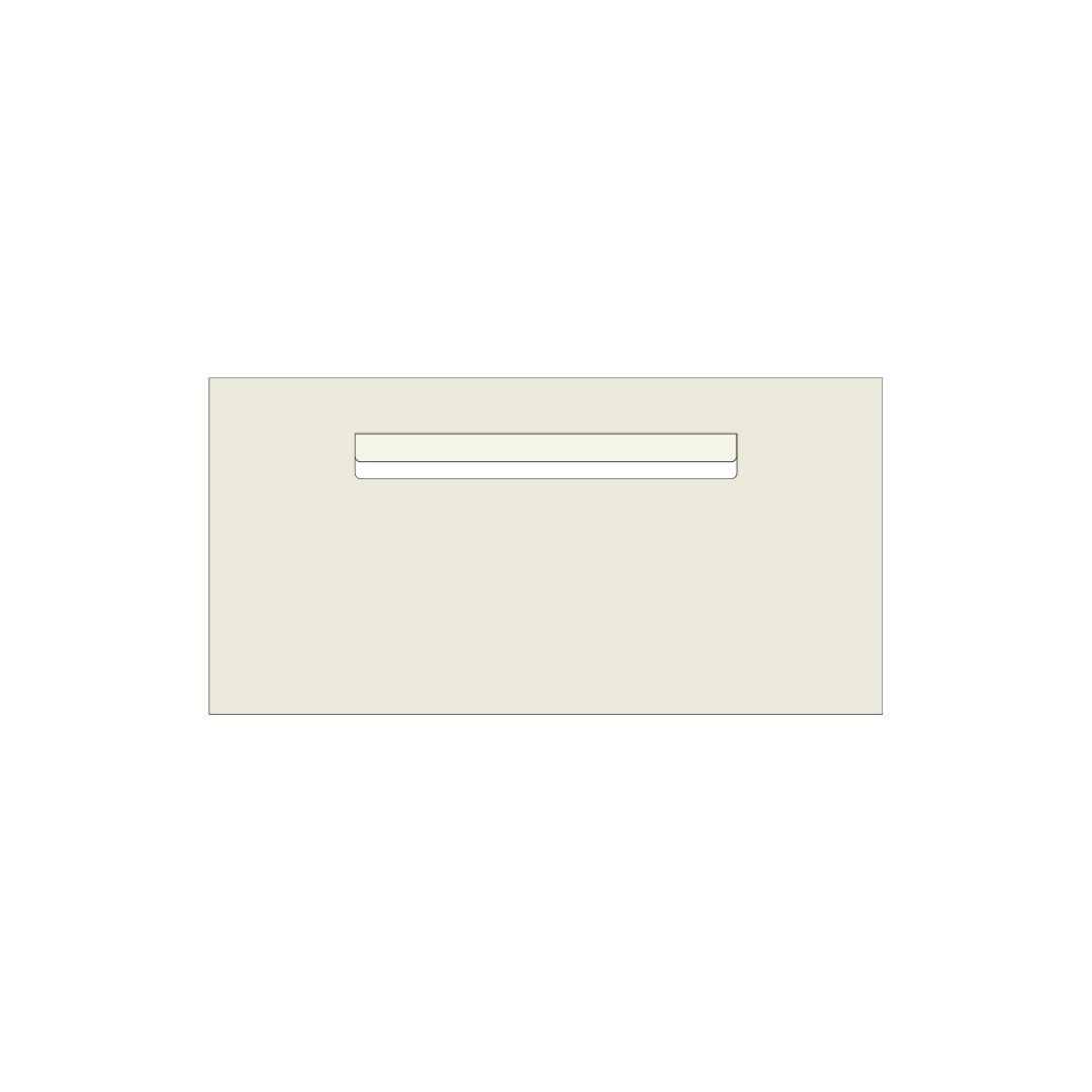 Surfmist Powder-Coated Aluminium Letterbox Faceplate (600 x 300mm) - 340 Central Slot