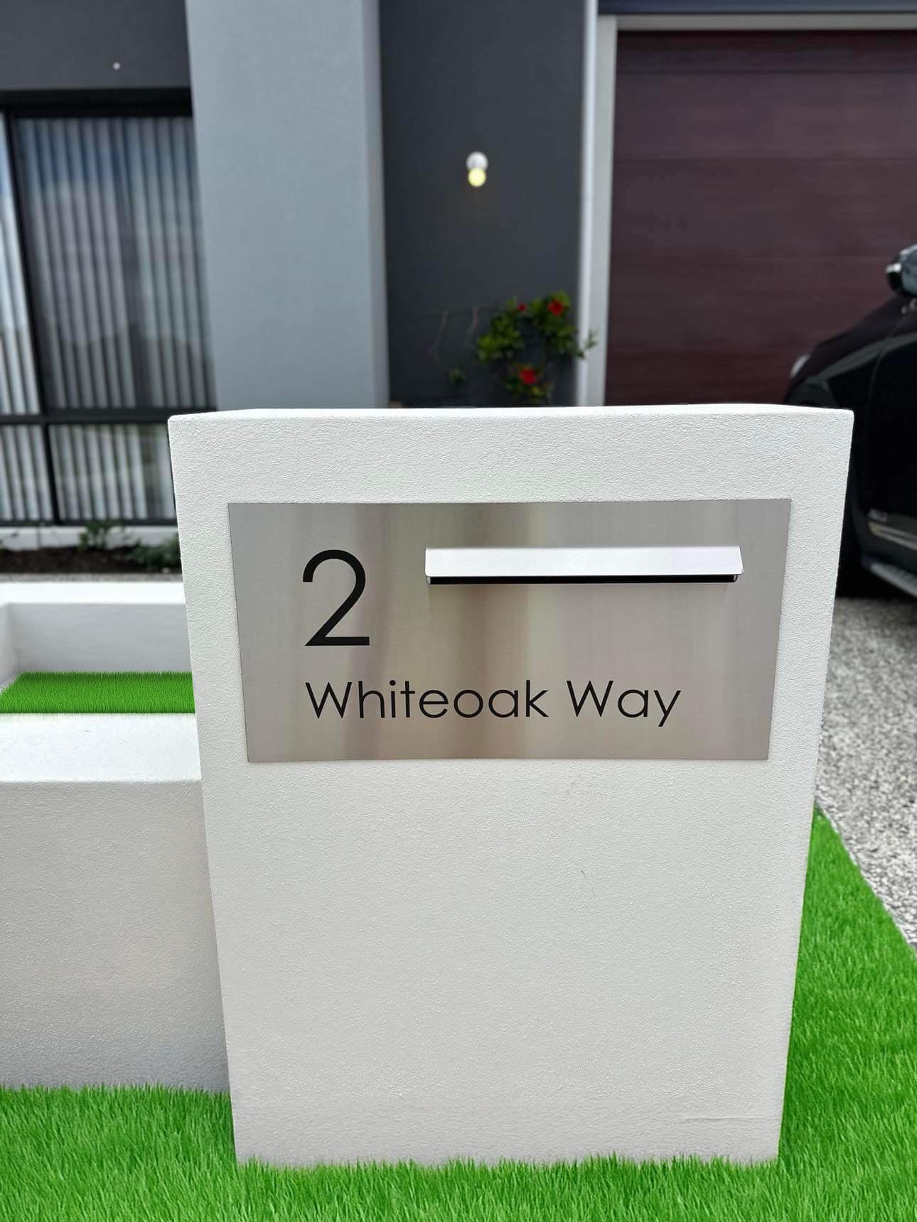 Marine Grade Brushed Stainless Steel Letterbox Faceplate 600 x 300 (Laser Etched) - 340 Slot