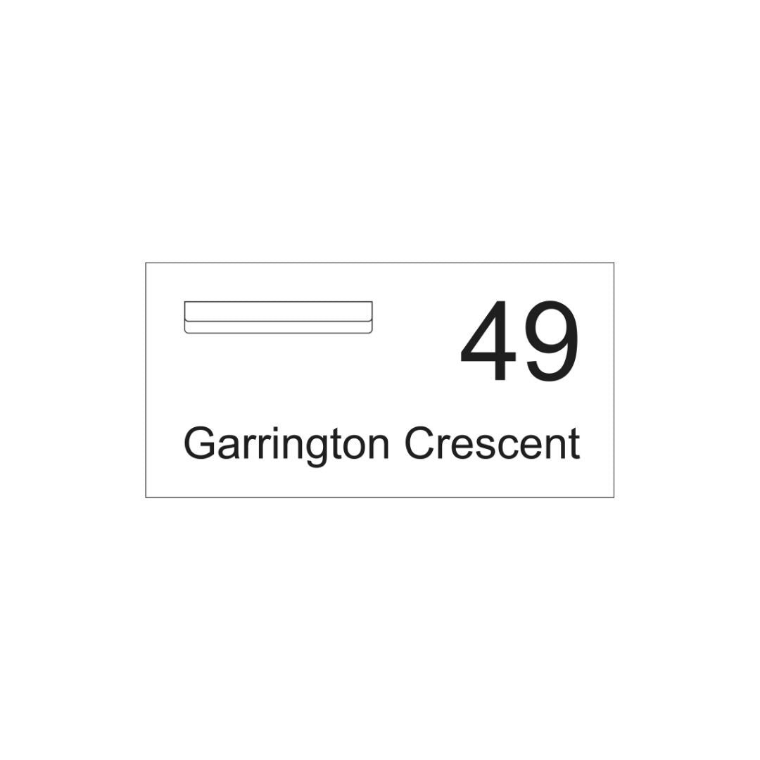 White Powder-Coated Aluminium Letterbox Faceplate (600 x 300) - 240 Slot LHS