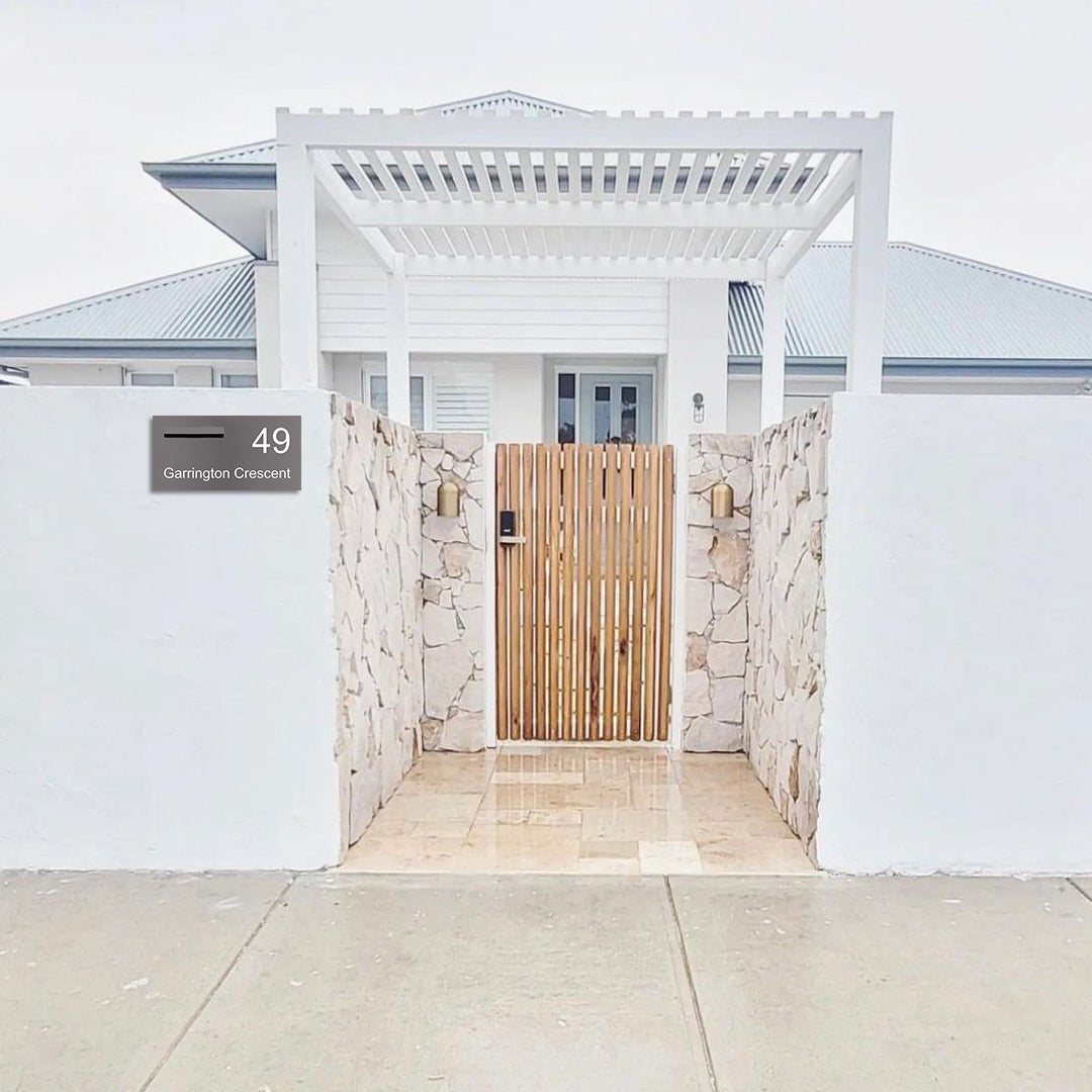 Basalt Powder-Coated Aluminium Letterbox Faceplate (600 x 300) - 240 Slot LHS