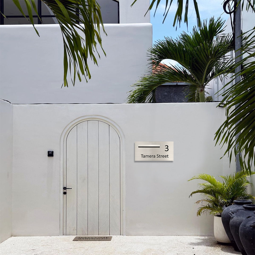 Marine Grade Brushed Stainless Steel Letterbox Faceplate 600 x 300 (Laser Etched) - 340 Slot LHS