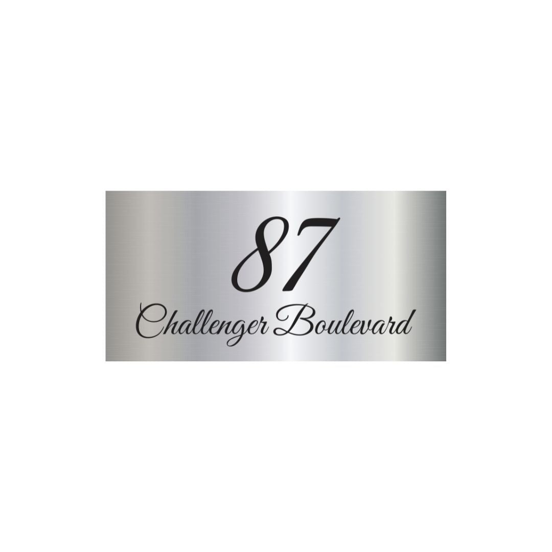 Marine Grade Mirror Polished Stainless Steel Address Sign 600 x 300mm (Laser Etched)