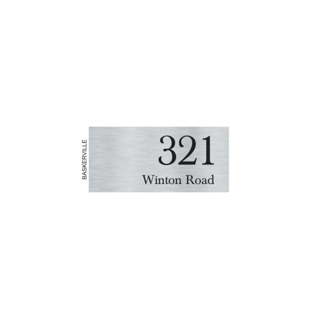 316 Marine Grade Brushed Stainless Steel Address Plate 300 x 140mm - Laser Cut