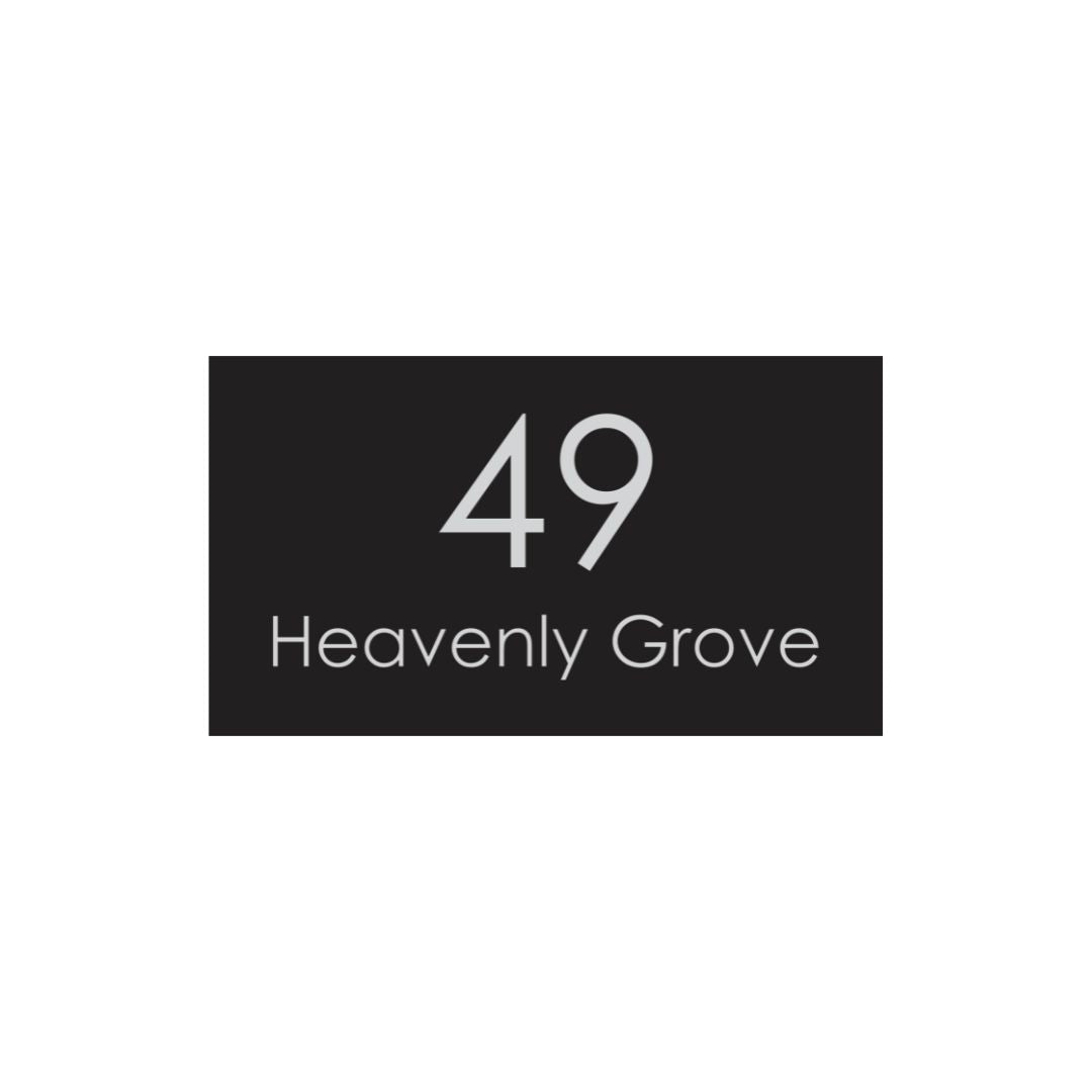 Black Traffolyte Address Sign with Vinyl Text 390 x 220