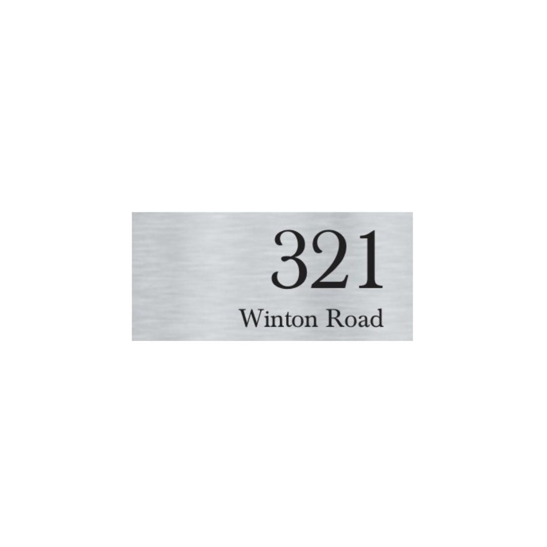 316 Marine Grade Brushed Stainless Steel Address Plate 300 x 140mm - Laser Cut