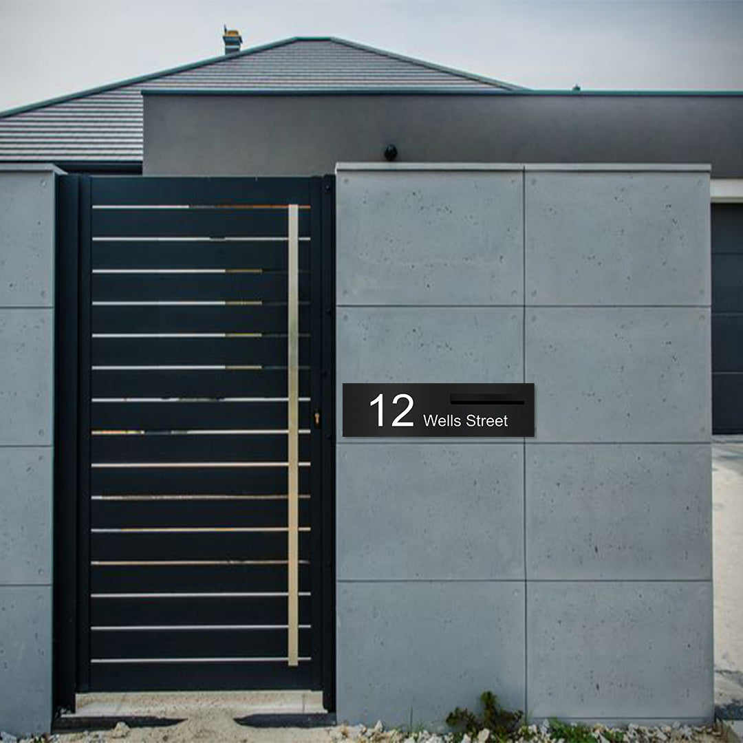 Black Powder-Coated Aluminium Letterbox Faceplate 900 x 250 - 340 Slot