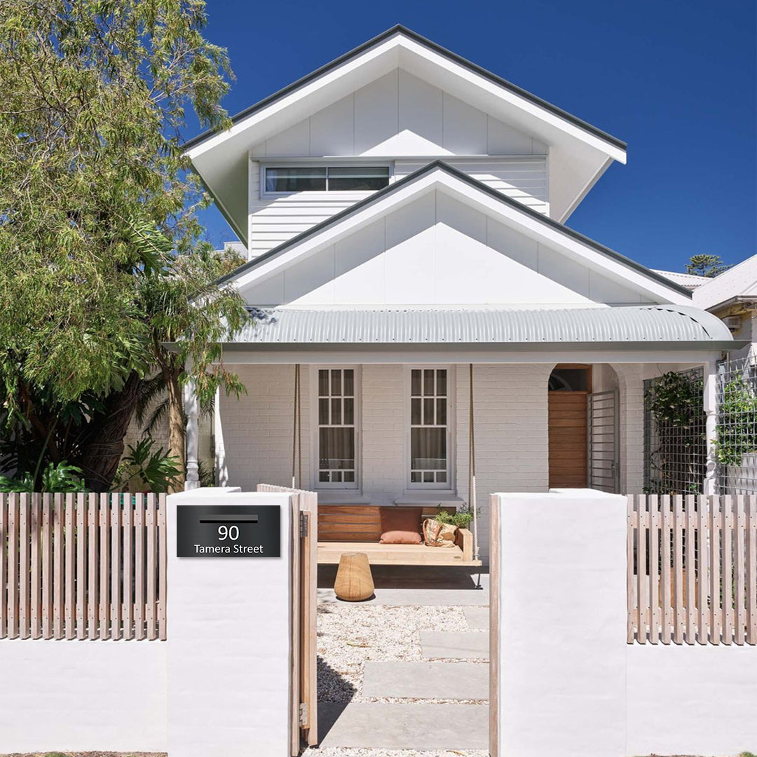 Monument Powder-Coated Aluminium Letterbox Faceplate (600 x 300mm) - 340 Central Slot