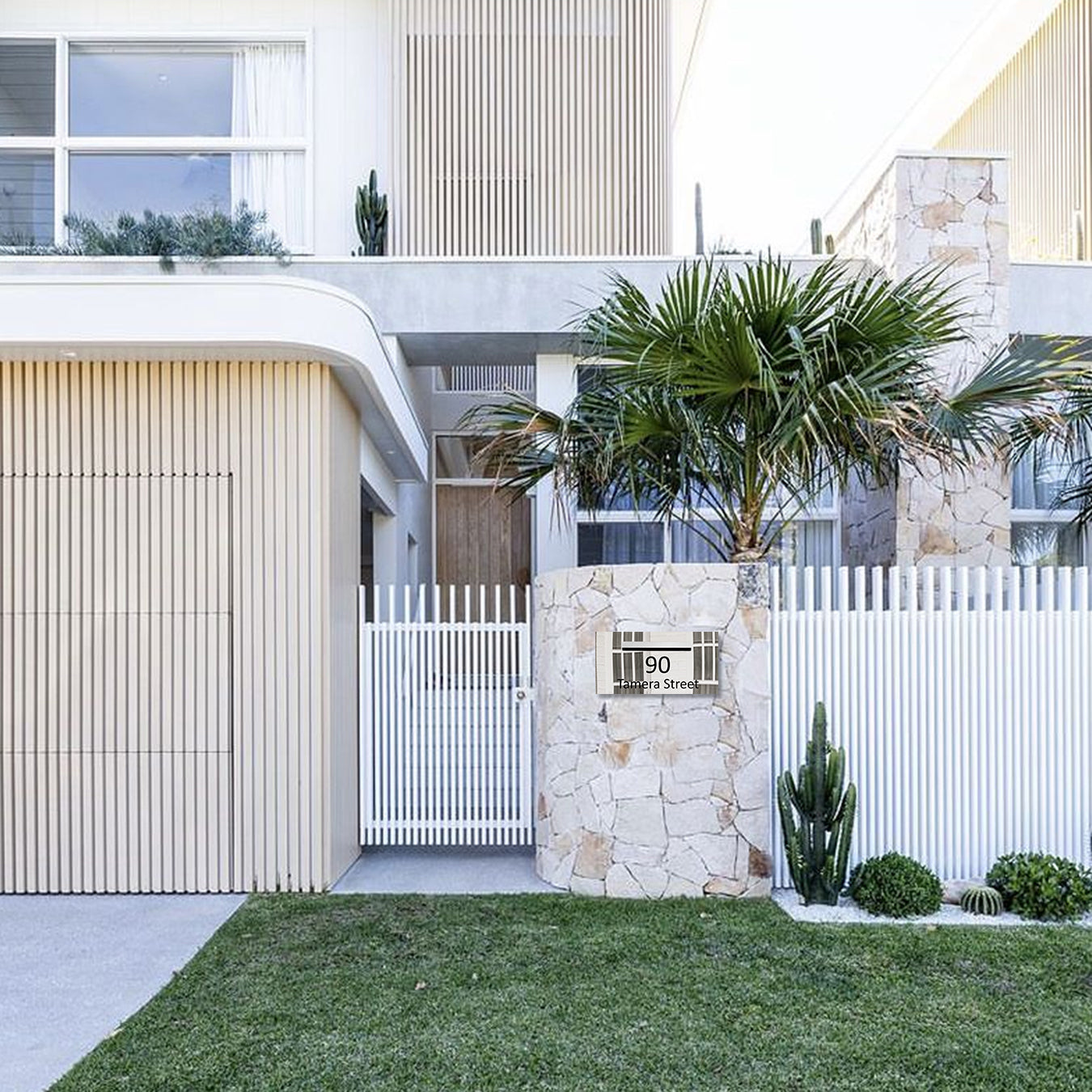Marine Grade Mirror Polished Stainless Steel Letterbox 600 x 300mm (Laser Cut) - 340 Central Slot