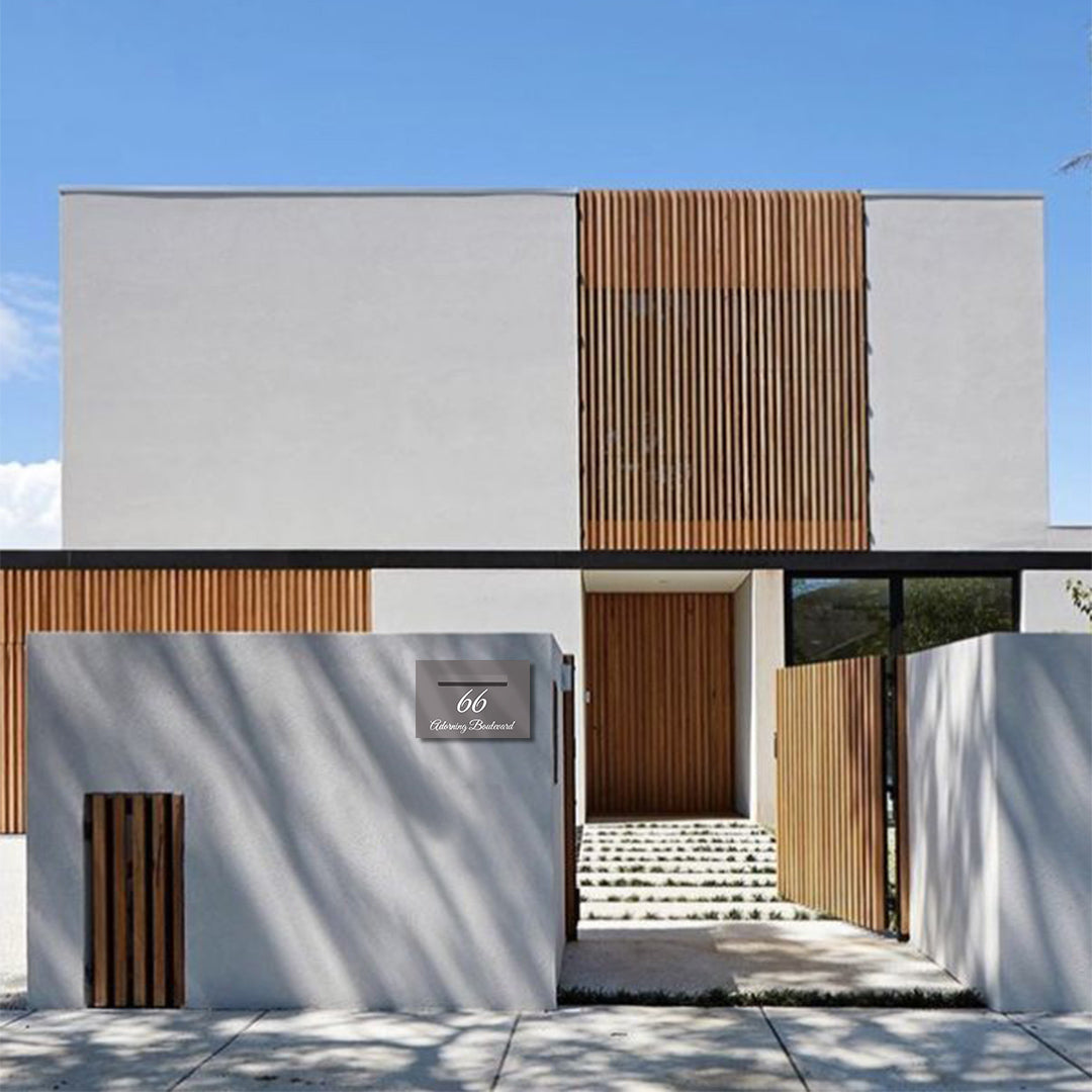 Basalt Powder-Coated Aluminium Letterbox Faceplate 400 x 250mm - 240 Slot