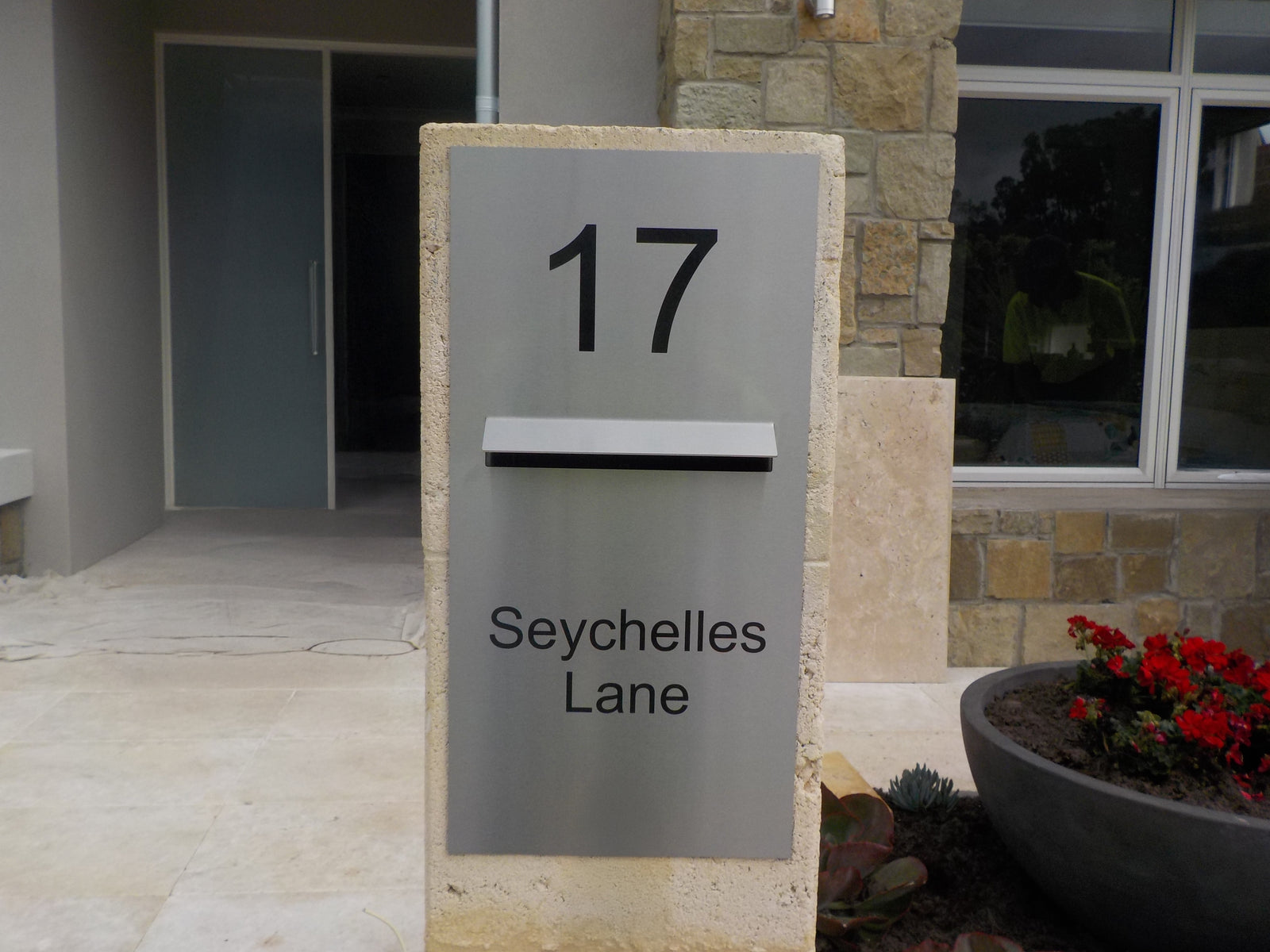 Marine Grade Brushed Stainless Steel Letterbox Faceplate 300 x 600 with 240 Slot (Laser Cut)