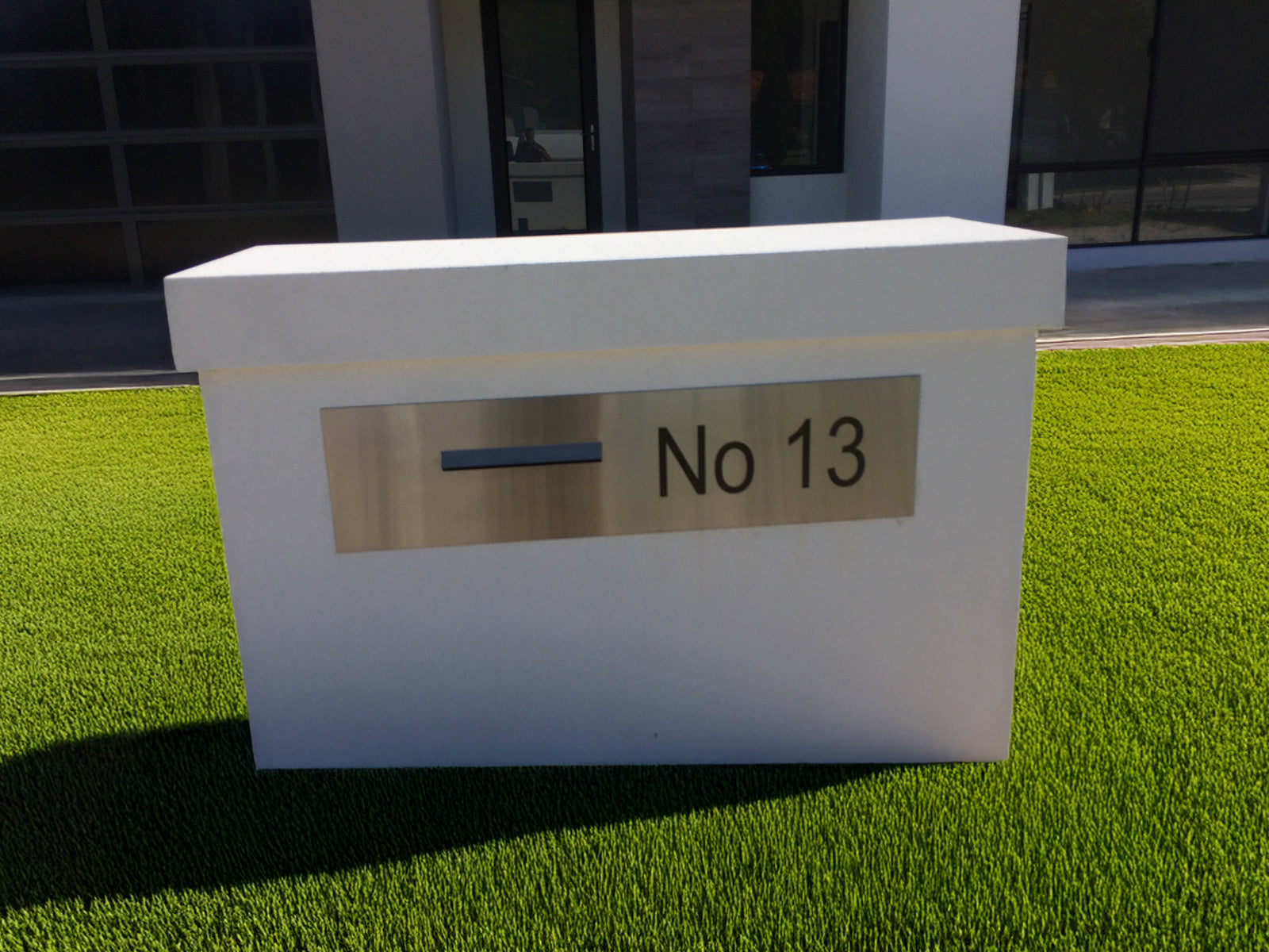 Marine Grade Brushed Stainless Steel Letterbox Faceplate 1200 x 300 (Laser Etched) - 240 Slot LHS