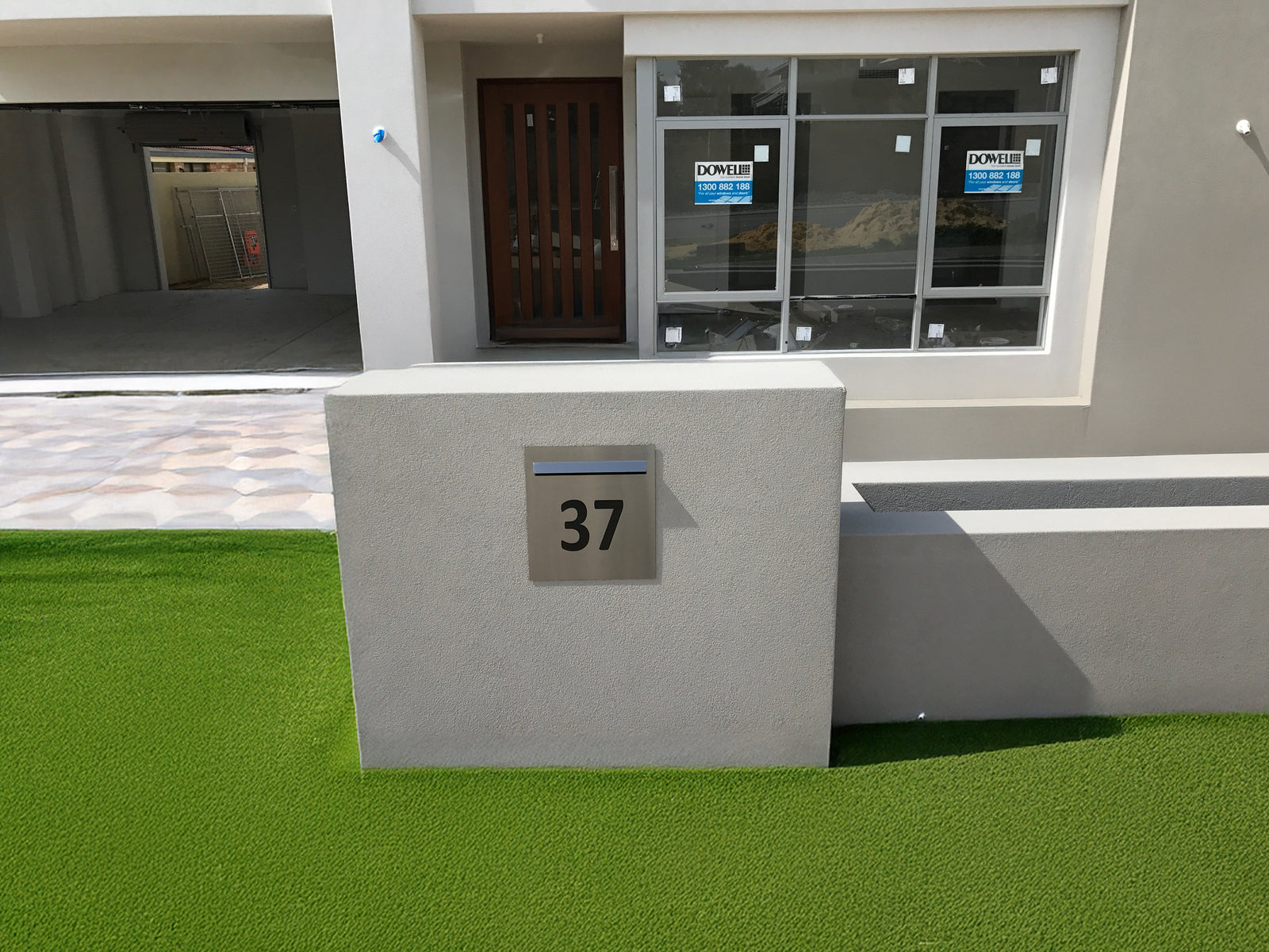 Marine Grade Brushed Stainless Steel Letterbox Faceplate 390 x 430mm (Laser Cut) - 340 Slot