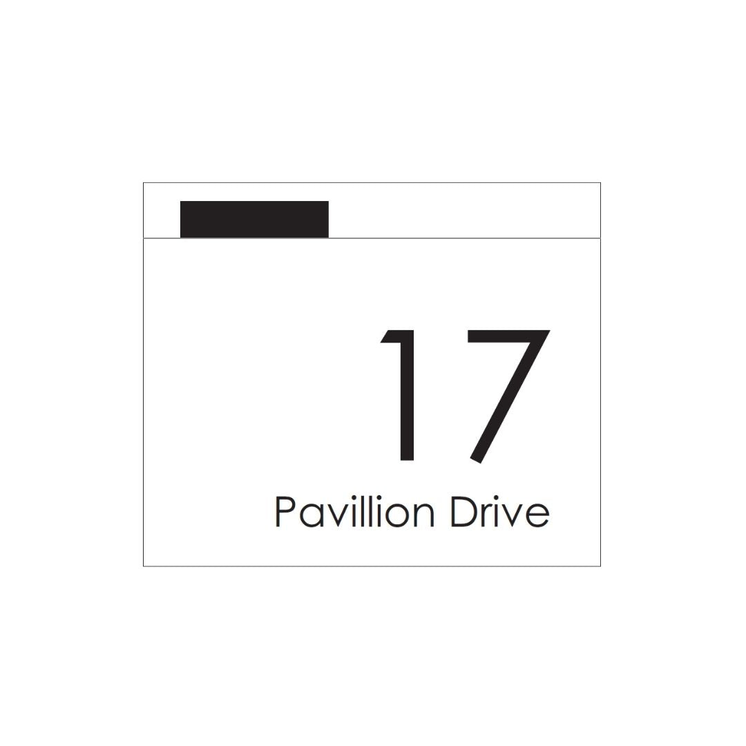 Large Custom Address Decal Sticker Aligned Right