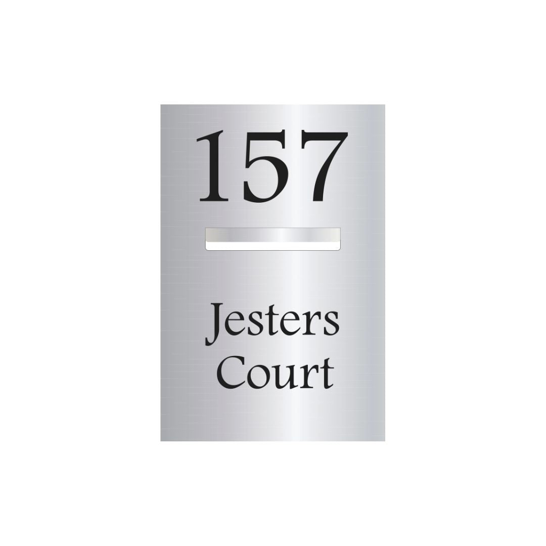 Marine Grade Mirror Polished Stainless Steel Letterbox Faceplate 400 x 600 (Laser Etched) - 240 Slot