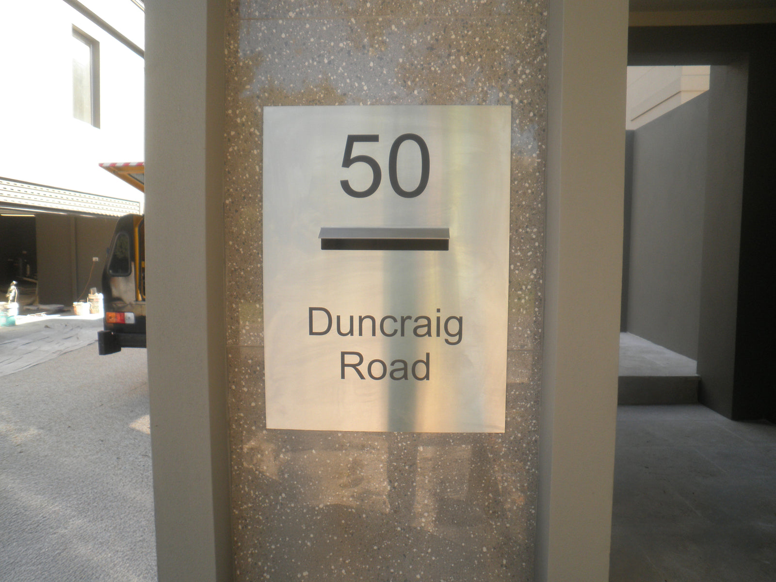 Marine Grade Brushed Stainless Steel Letterbox Faceplate 400 x 600mm (Laser Cut) - 340 Slot
