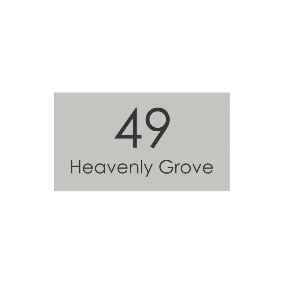 Shale Grey Colorbond Steel Address Sign with Vinyl Text 390 x 220