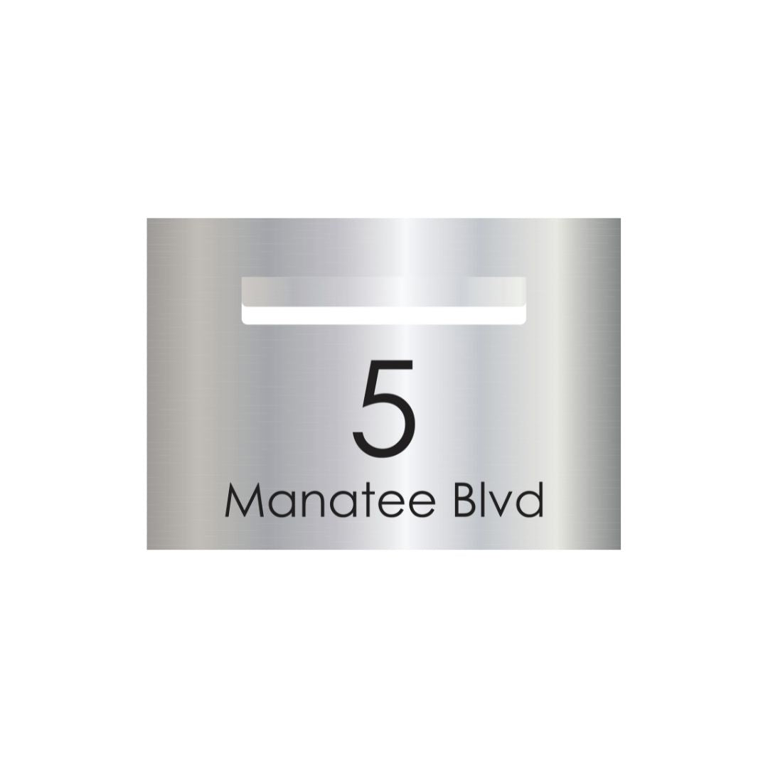 Marine Grade Mirror Polished Stainless Steel Letterbox Faceplate 400 x 250 (Laser Etched) - 240 Slot