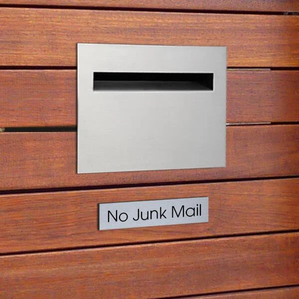 Small No Junk Mail Plaque for letterbox