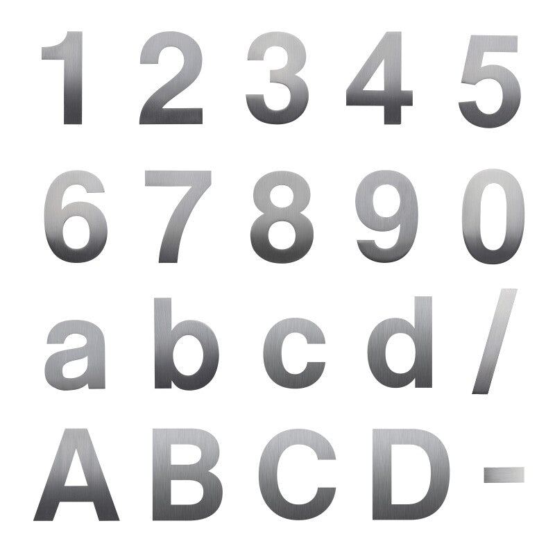 Stick on Bold Numbers – 75mm Stainless Steel