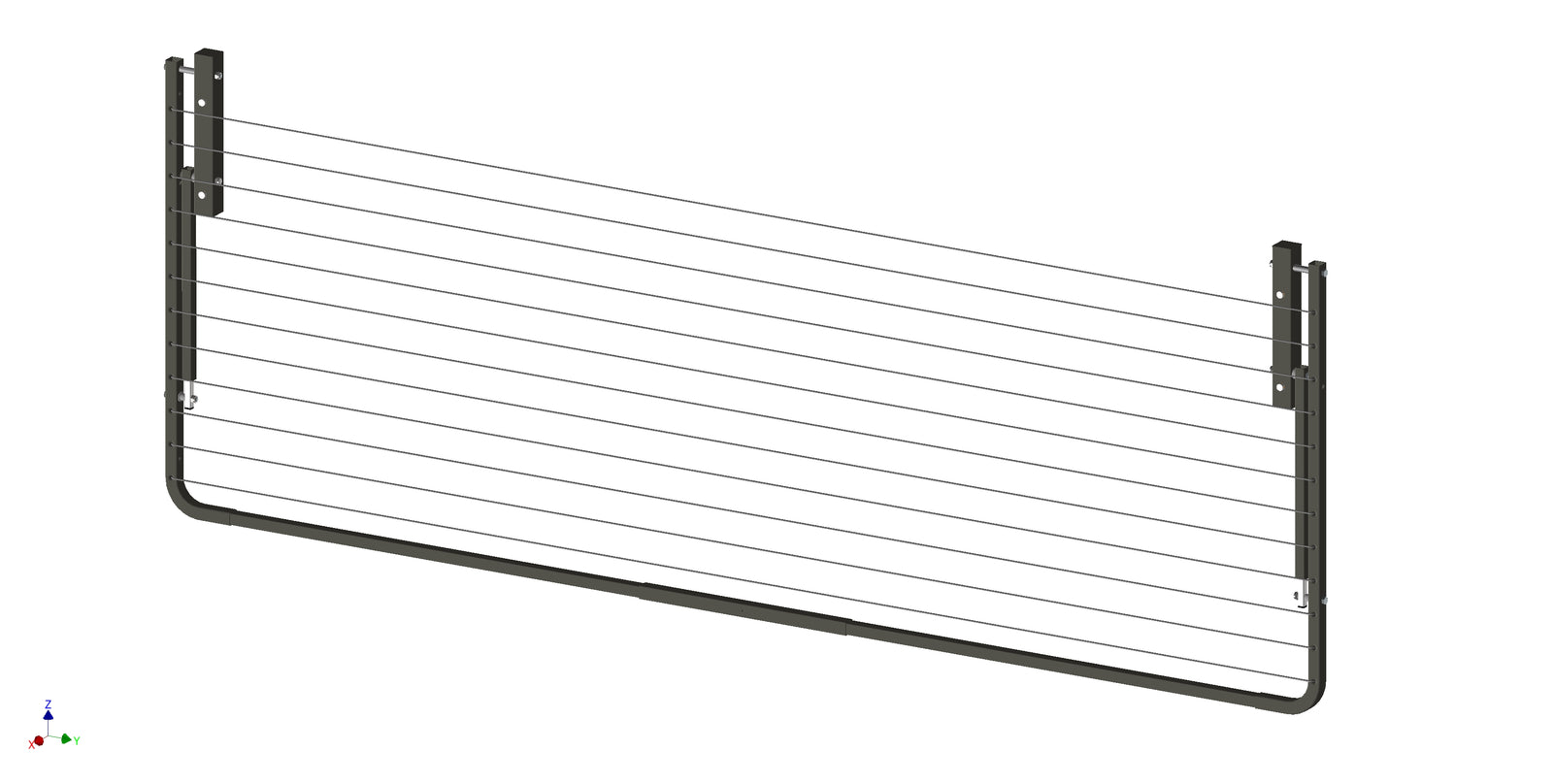 City Living 2100 Series - 2100 x 1500 Wall Mount Woodland Grey closed-Aussie Clotheslines & Letterboxes