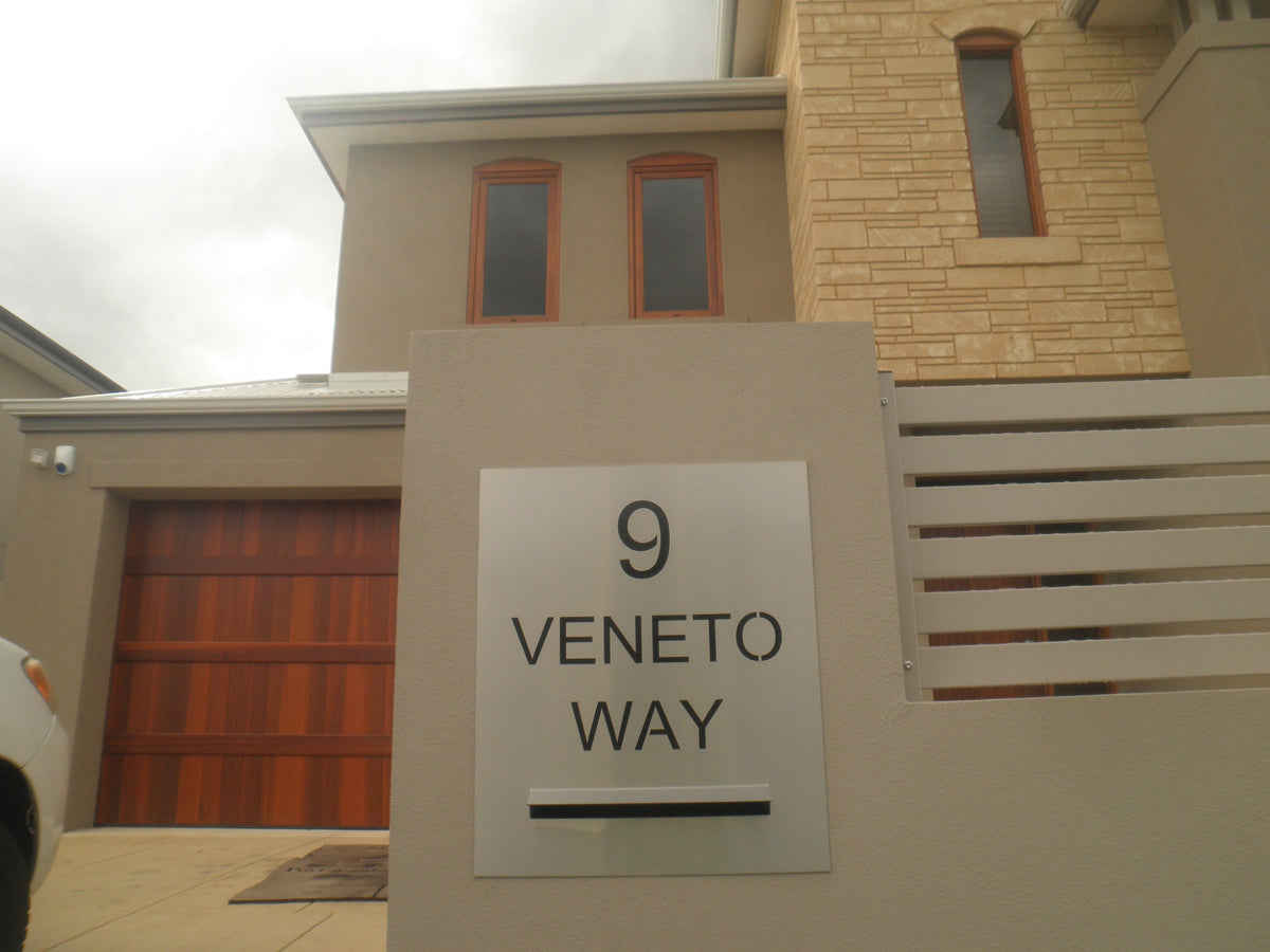 Marine Grade Brushed Stainless Steel Letterbox Faceplate 400 x 600mm (Laser Etched)  - 340 Slot