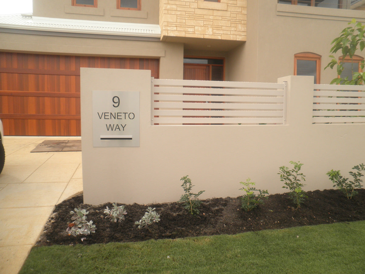 Marine Grade Brushed Stainless Steel Letterbox Faceplate 400 x 600mm (Laser Etched)  - 340 Slot