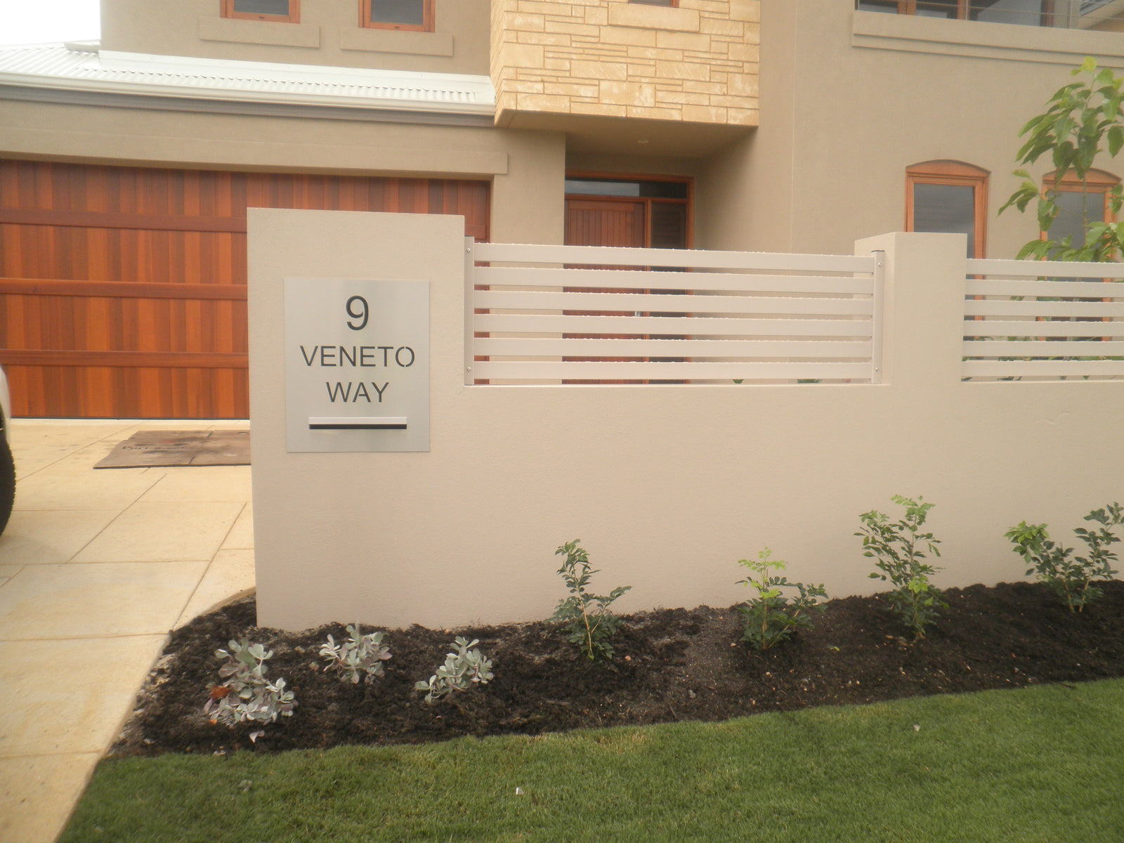 Marine Grade Brushed Stainless Steel Letterbox Faceplate 400 x 600mm (Laser Etched)  - 340 Slot