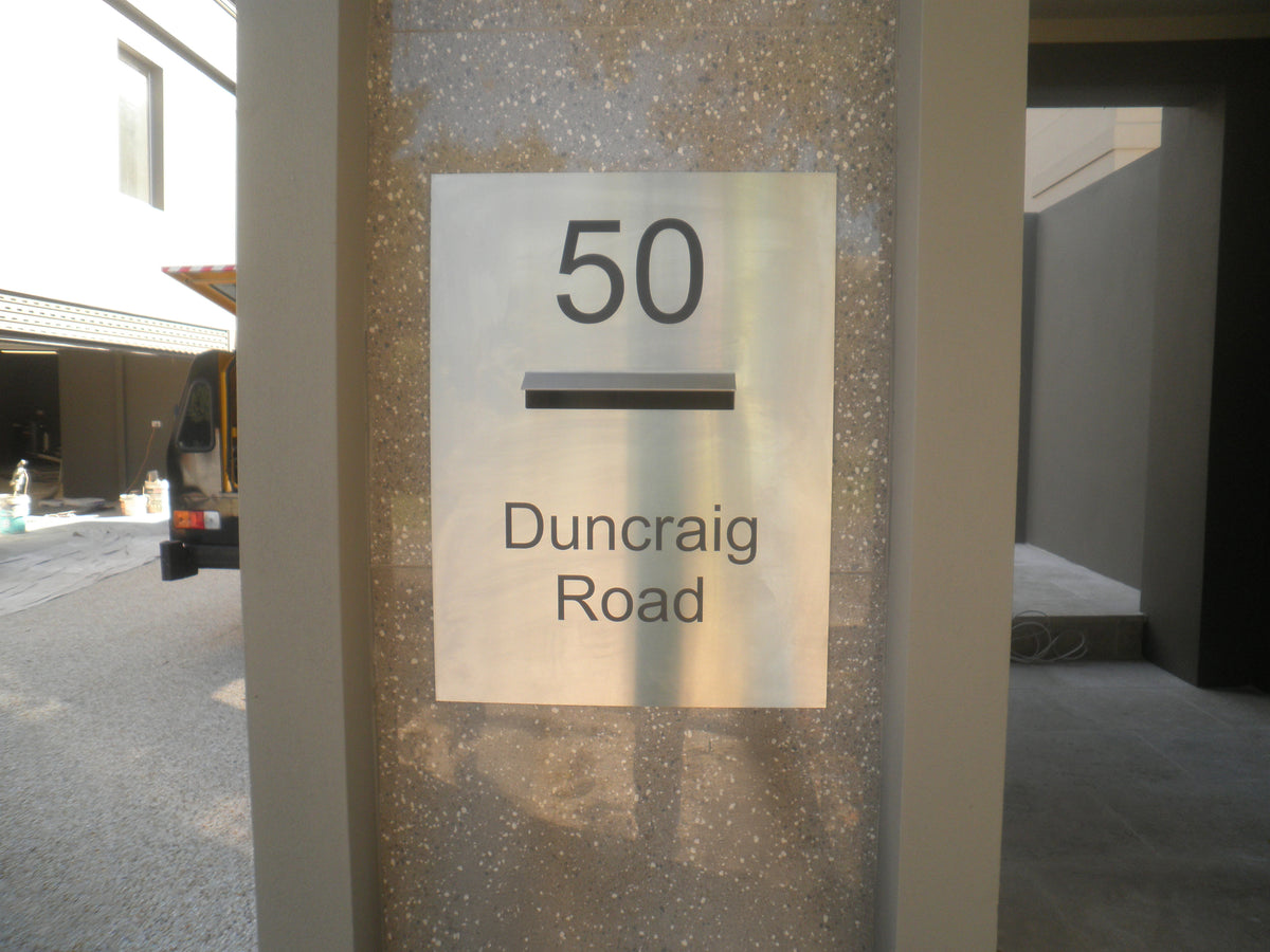 Marine Grade Brushed Stainless Steel Letterbox Faceplate 400 x 600mm (Laser Cut) - 340 Slot