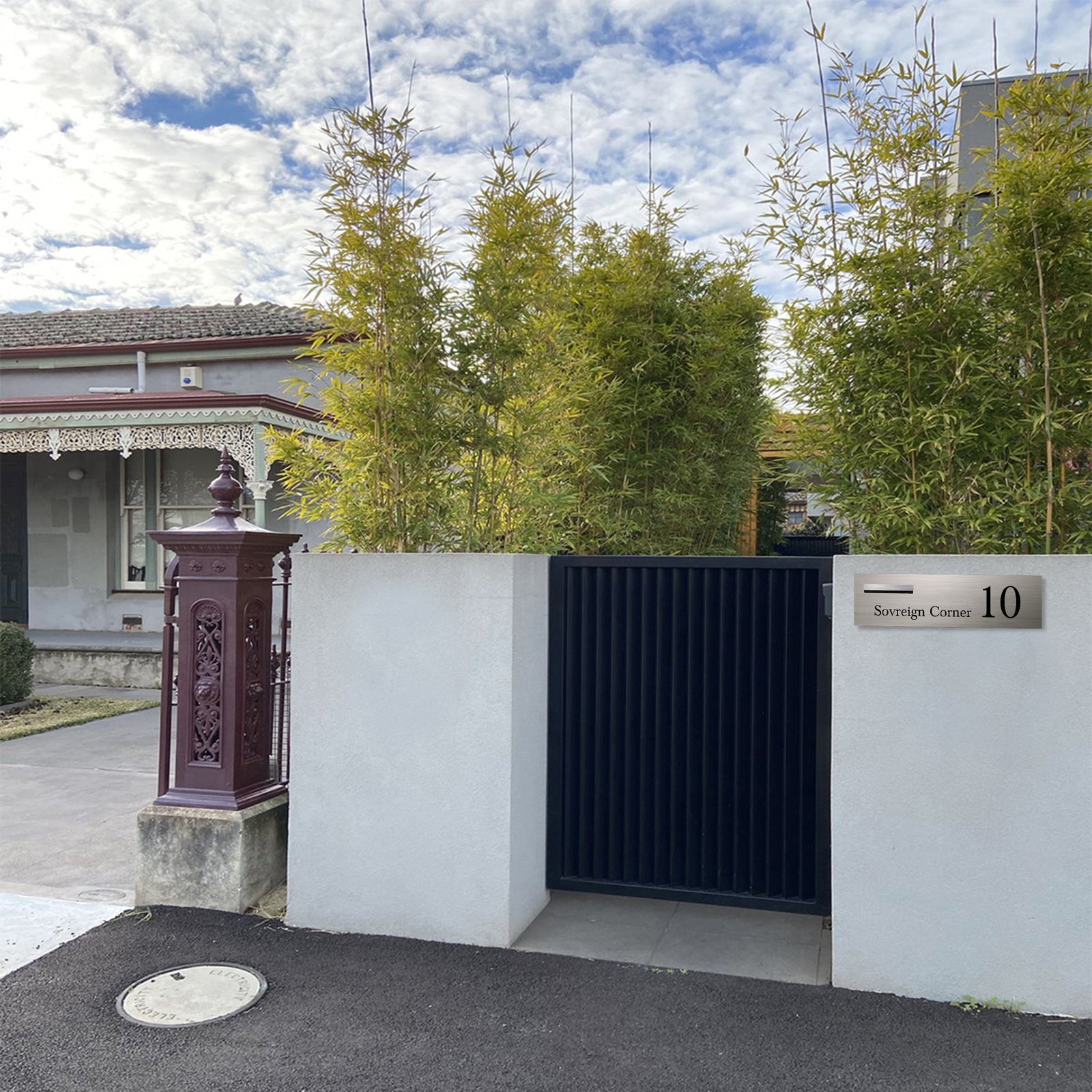 Marine Grade Brushed Stainless Steel Letterbox Faceplate 900 x 250mm (Laser Etched) - 240 Slot LHS