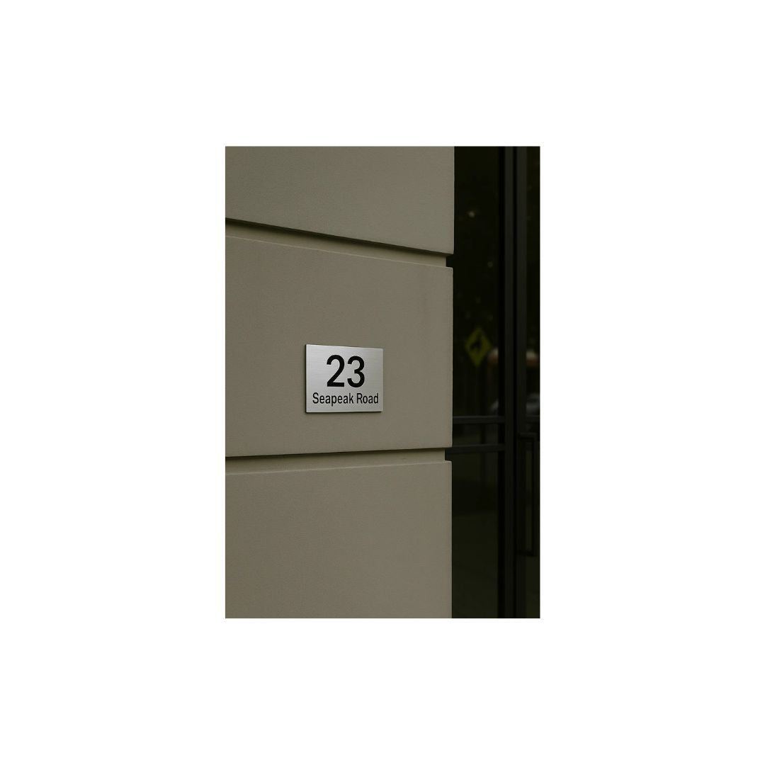 316 Marine Grade Brushed Stainless Steel Address Plate 200 x 140mm - Laser Cut