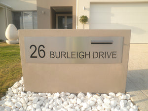 Marine Grade Brushed Stainless Steel Letterbox Faceplate 1200 x 300 (Laser Cut) - 240 Slot