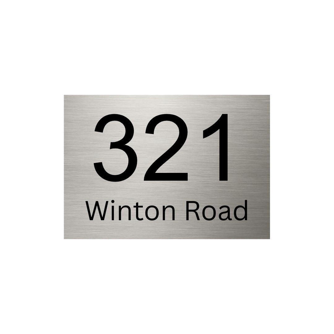 316 Marine Grade Brushed Stainless Steel Address Plate 200 x 140mm - Laser Etched