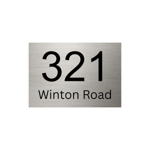 316 Marine Grade Brushed Stainless Steel Address Plate 200 x 140mm - Laser Etched